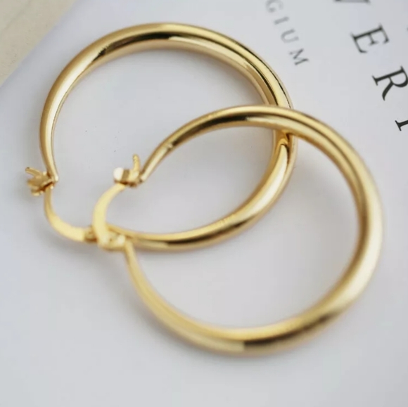 Jewelry - 925 Silver, Gold, Rose Gold Hoop Earrings